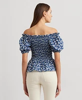 Lauren Ralph Women's Ruffled Off-The-Shoulder Peplum Top