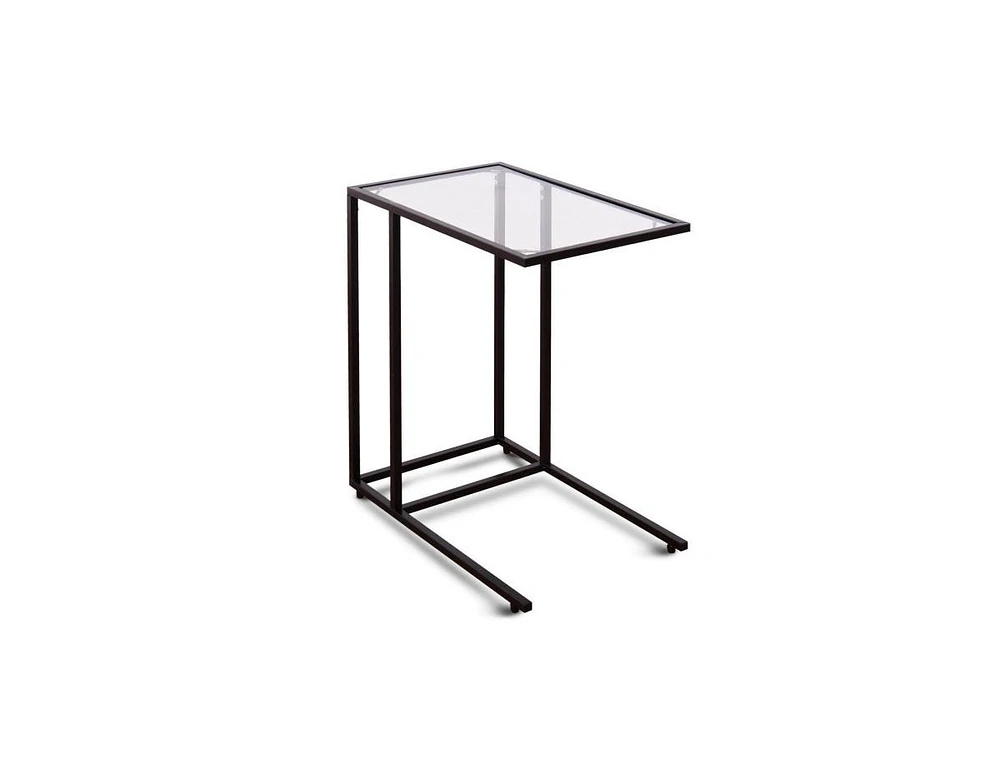 Slickblue Sofa End Table Coffee Side Table with Glass Top