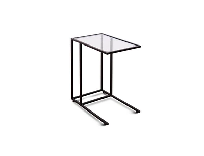 Slickblue Sofa End Table Coffee Side Table with Glass Top