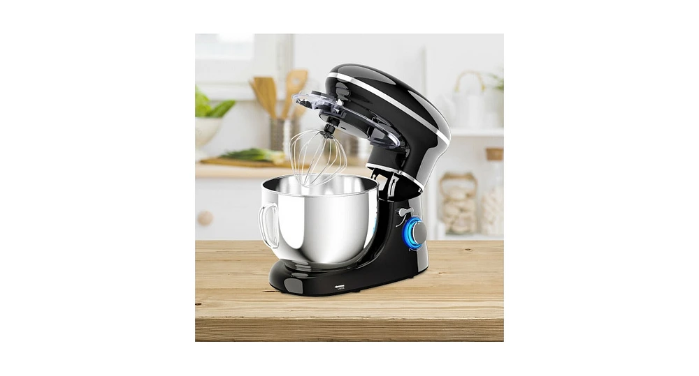 Slickblue 6 Speed 6.3 Qt Tilt-Head Stainless Steel Electric Food Stand Mixer