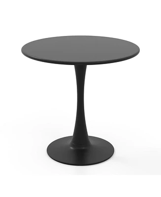 Slickblue 31.5" Round Dining Table with Anti-Slip Pp Ring-Black