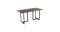 Slickblue 6 Person Industrial Dining Table Rectangular Kitchen Table with Metal Frame