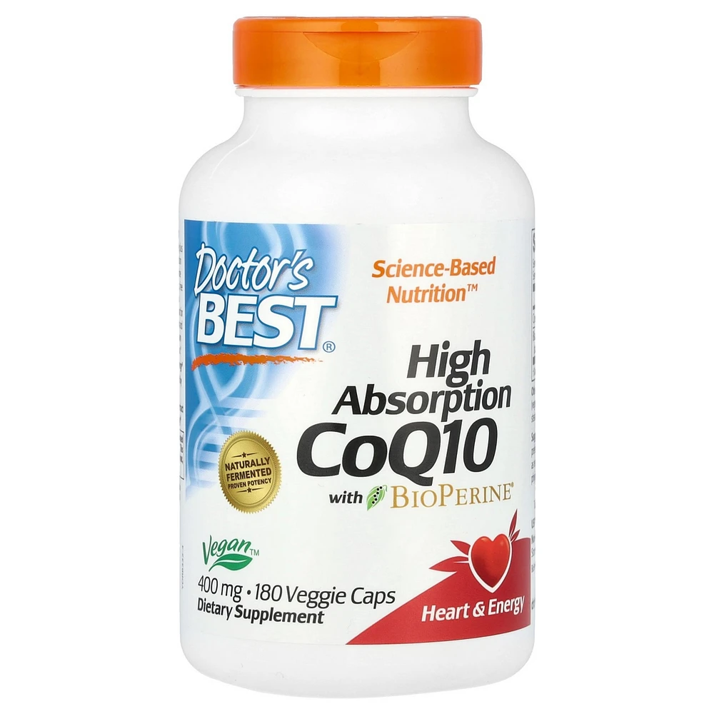 Doctor's Best High Absorption CoQ10 with BioPerine 400 mg - 180 Veggie Caps