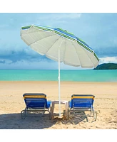 Yescom 5.6Ft Striped Outdoor Umbrella Uv Protection Sunshade Tilt Sand Anchor
