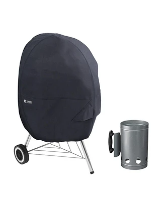 Classic Accessories Kettle Grill Cover with Charcoal Chimney, Black - Large