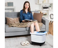 Slickblue Portable All-In-One Heated Foot Bubble Spa Bath Motorized Massager