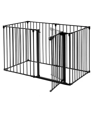 Slickblue 6 Panel Metal Gate Baby Pet Fence Safe Playpen Barrier