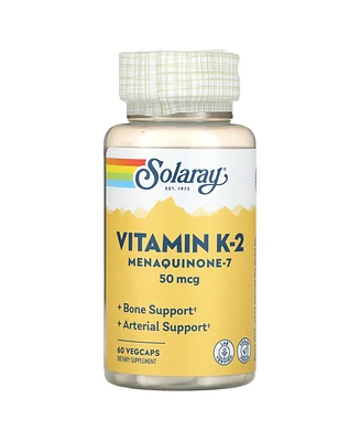 Solaray Vitamin K-2 Menaquinone-7 50 mcg - 60 VegCaps - Assorted Pre