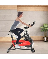 Slickblue Magnetic Exercise Bike Fitness Cycling Bike with 35Lbs Flywheel for Home and Gym-Black & Red