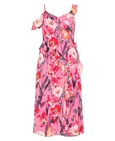 City Chic Plus Ruffle Love Print Maxi Dress