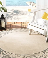 Safavieh Courtyard CY1551 Sand and Gray 5'3" x 5'3" Round Outdoor Area Rug