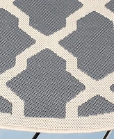 Safavieh Courtyard CY6903 Anthracite and Beige 5'3" x 5'3" Sisal Weave Round Outdoor Area Rug