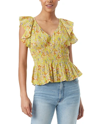 Sam Edelman Women's Nyra Cotton Flutter-Sleeve Blouse