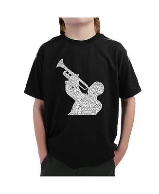 La Pop Art Boys Word T-shirt - All Time Jazz Songs