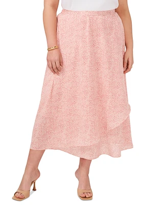 Vince Camuto Plus High-Low Crossover Midi Skirt