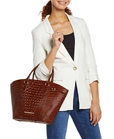 Brahmin Jeanne Honey Brown Melbourne Small Leather Tote