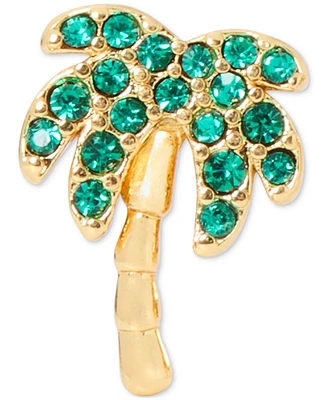 Kate Spade New York Gold-Tone Color Pave Palm Tree Stud Earrings