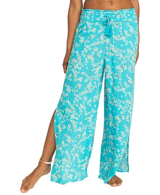 Roxy Juniors' Tropical Rhythm Drawstring Wide-Leg Pants