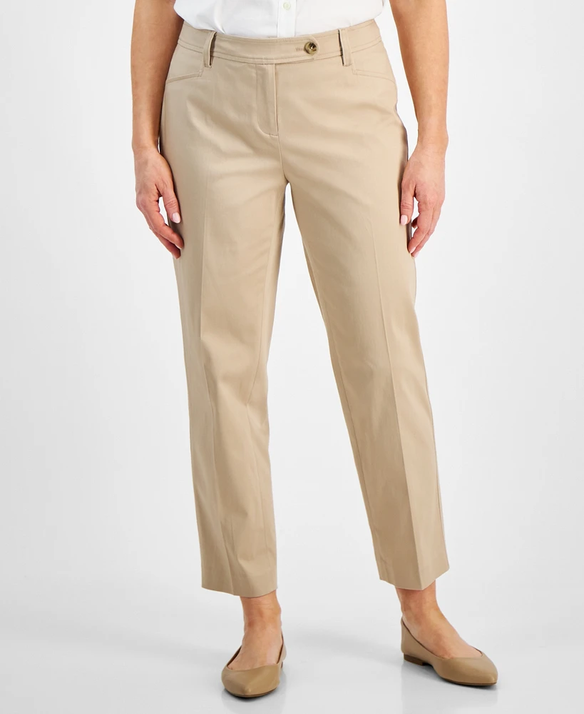 Jones New York Petite Mid Rise Slim Ankle Pants