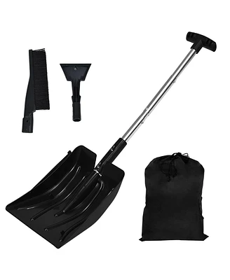 Sugift 3-in-1 Snow Shovel with Ice Scraper and Snow Brush