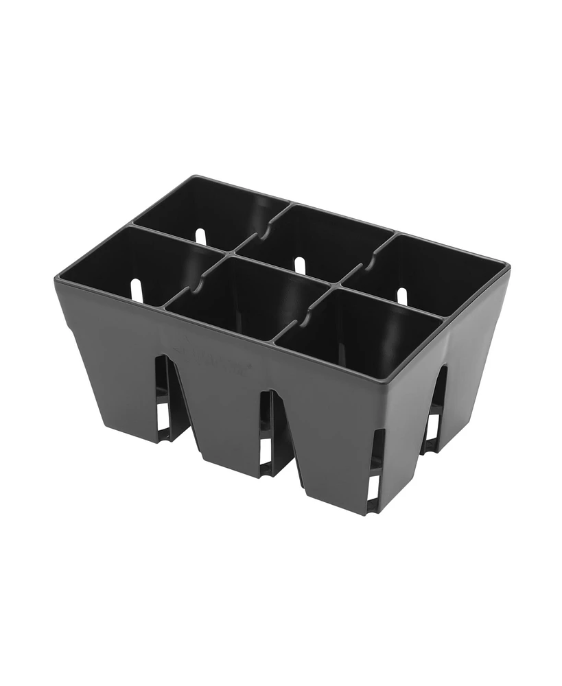 Sunpack 5 x 3.25in 6 Cell Mega Square Insert Tray, Black