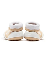 Komuello Infant Girl Breathable Washable Non-Slip Sock Shoes Daisies - Latte