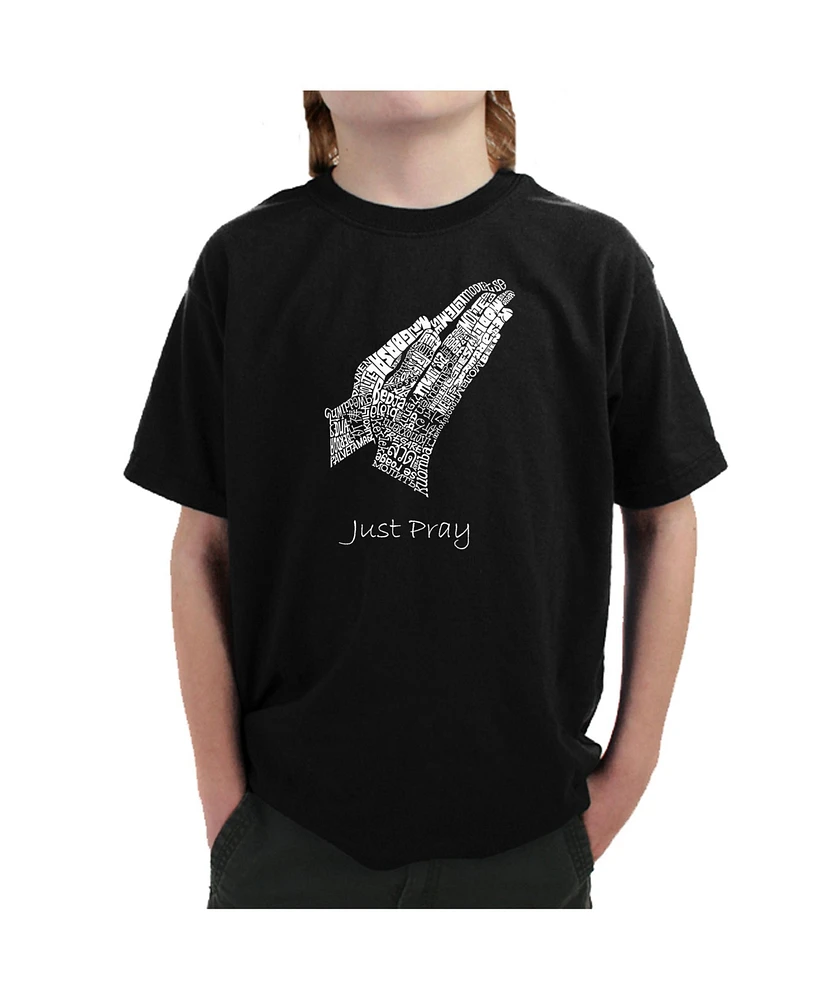 La Pop Art Boys Word T-shirt - Prayer Hands