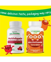 VitaWorks Kids Multivitamin with Iron & Minerals Chewable Tablets - Complete Body Health - Tasty Natural Fruit Flavor