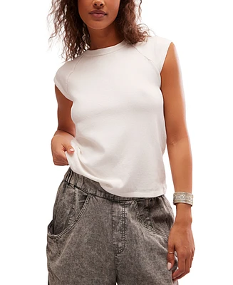 Free People Women's Riley Cotton Raglan-Sleeve Top