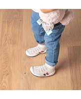 Komuello Infant Girl Boy Breathable Washable Non-Slip Sock Shoes Runner - Light Beige