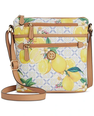 Giani Bernini Lemon Print Saffiano Small North South Crossbody, Created for Macy's