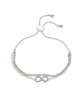 Unwritten Aurora Borealis Crystal Infinity Double Strand Bolo Bracelet