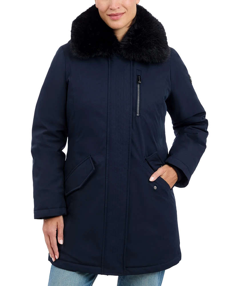 Michael Kors Women's Faux-Fur-Trim Hooded Puffer Coat