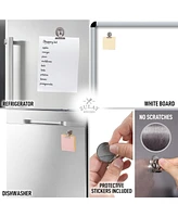 Zulay Kitchen Set of 12 Magnets for Whiteboard & Refrigerator - Strong Magnetic Clips for Refrigerator with Notepad