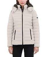 Nautica Women's Faux-Fur-Trim Hooded Packable Puffer Coat