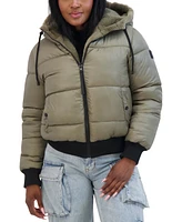 Steve Madden Juniors' Reversible Faux-Fur Hooded Puffer Coat, Created for Macy's