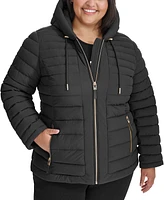 Tommy Hilfiger Plus Hooded Packable Puffer Coat, Created for Macy's