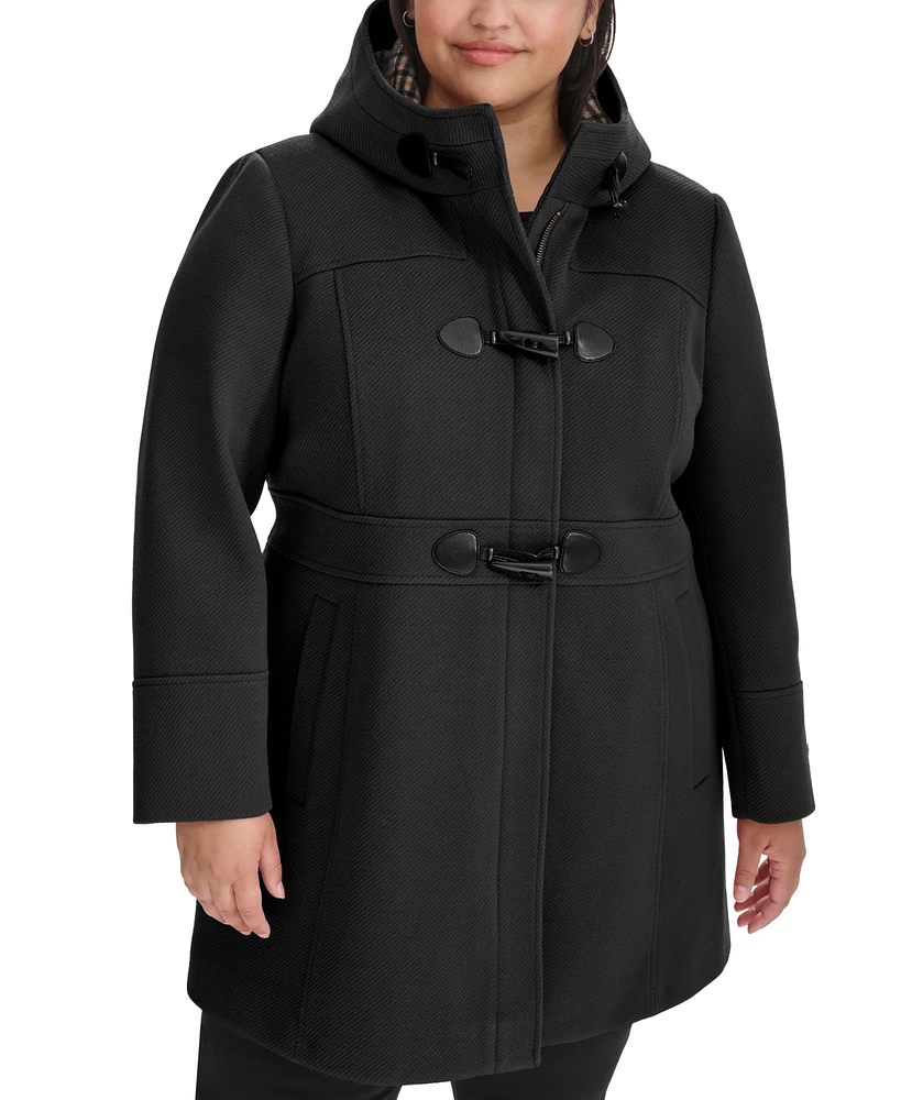 Tommy Hilfiger Plus Hooded Toggle Walker Coat, Created for Macy's