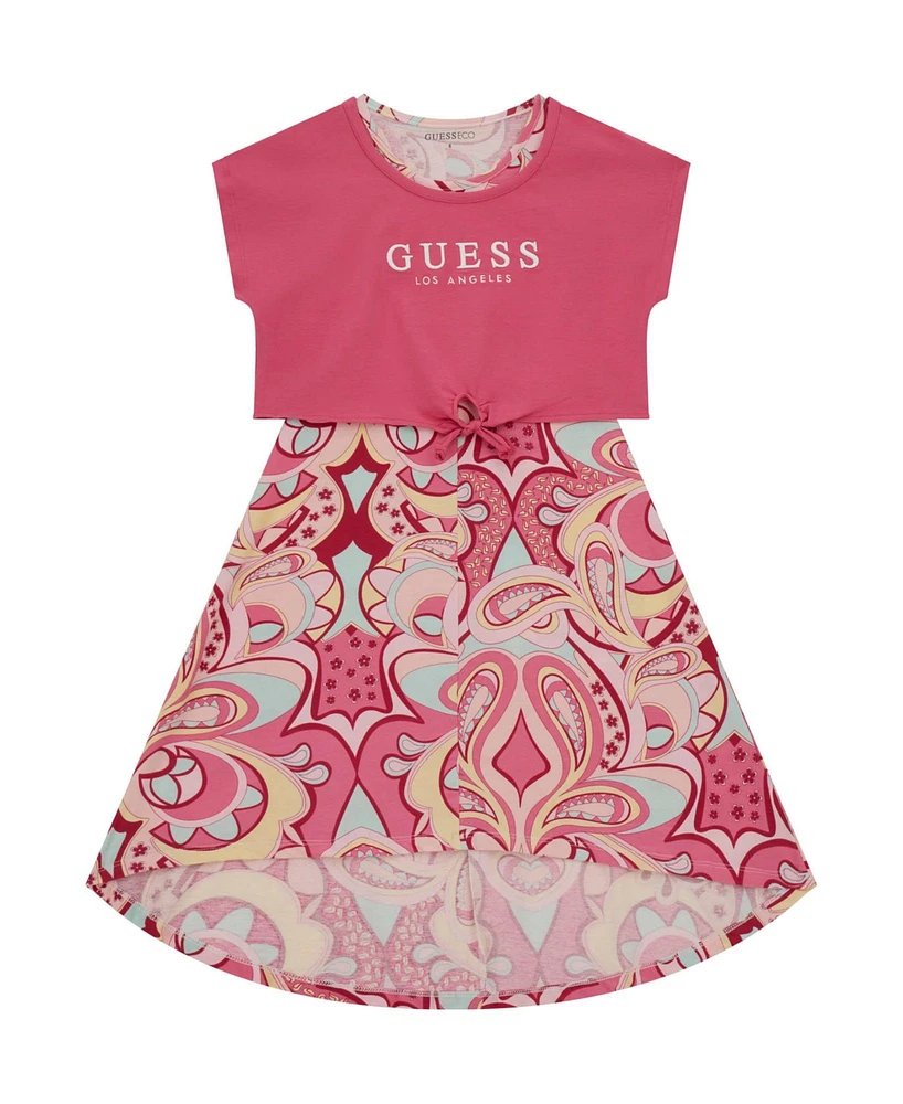 Guess Big Girls Stretch Jersey Short Sleeve Dress