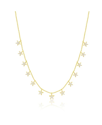 Etoielle Yellow Gold Tone Cz Stars Necklace