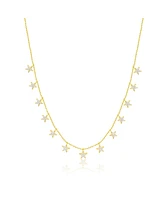 Etoielle Yellow Gold Tone Cz Stars Necklace