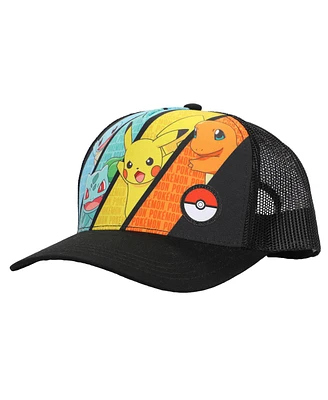 Pokemon Boys Multicharacter Mesh and Microfiber Youth Baseball Hat