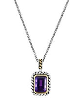 Effy Amethyst Rope-Frame 18" Pendant Necklace (5-1/4 ct. t.w.) in Sterling Silver & Gold-Plate