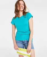 On 34th Women's Knit Side-Tie T-Shirt, Created for Macy's