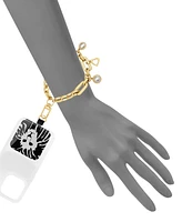 Anne Klein Women's Gold-Tone Alloy Charm Chain Link Wrist Strap designed for Smart Phones - Gold