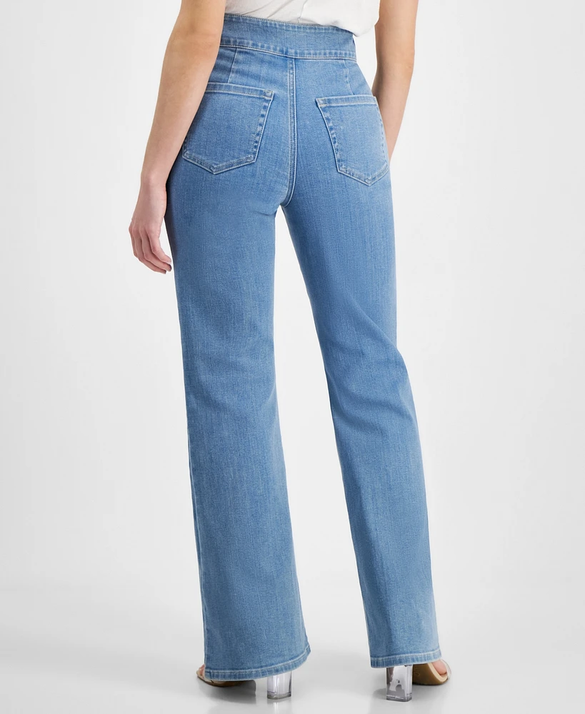 I.n.c. International Concepts Petite Flare-Leg Front-Seam Jeans, Created for Macy's