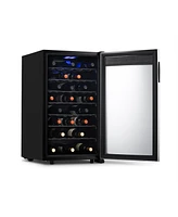 Newair 20” Wine Refrigerator – 50 Bottle Wine Cooler, Single Zone Freestanding Wine Fridge in Stainless Steel, Wine Chiller with Adjusta