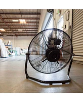 Newair 18" High-Velocity Industrial Floor Fan, Heavy Duty Metal Fan, Adjustable Tilt and 3 Speeds up to 4012 Cfm, Rotatory Switch | Garage Fan for Ind