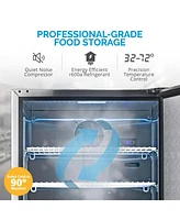 Newair 24" 5.3 Cu. Ft. Commercial Stainless Steel Built-in Beverage Refrigerator, Steel Interior, Weatherproof and Outdoor Rated