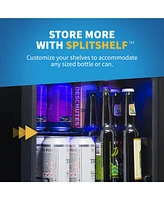 Newair 15" Premium Built-in Dual Zone 9 Bottle and 48 Can Wine and Beverage Fridge in Stainless Steel with Split Shelf